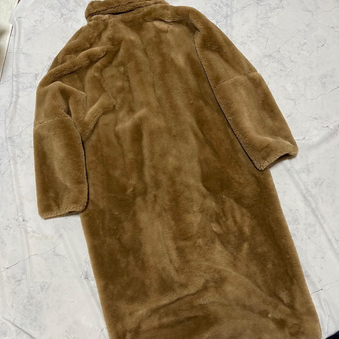 大人気 完売品 ZARA ザラ テディベア L コート 女優襟 エコファー