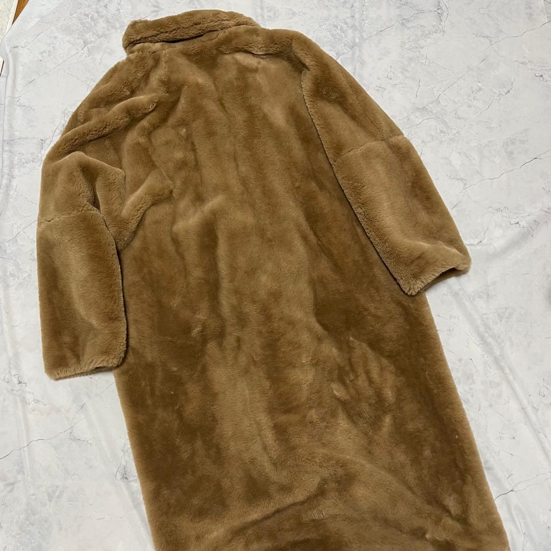大人気 完売品 ZARA ザラ テディベア L コート 女優襟 エコファー