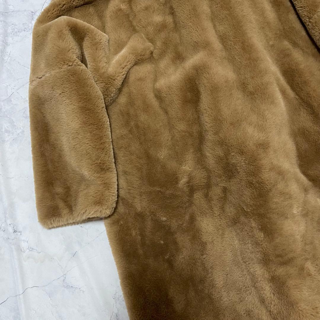 大人気 完売品 ZARA ザラ テディベア L コート 女優襟 エコファー