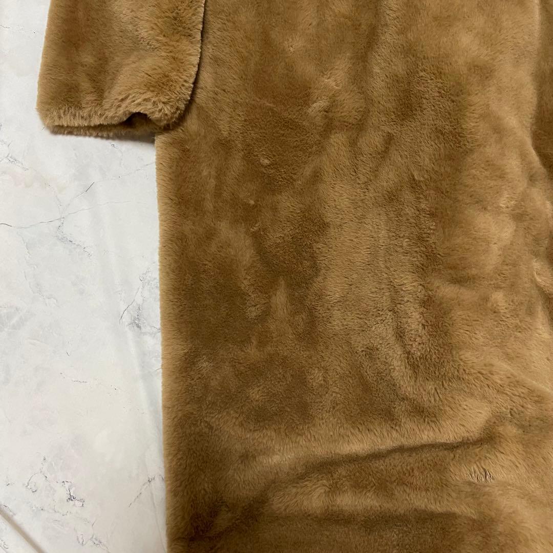 大人気 完売品 ZARA ザラ テディベア L コート 女優襟 エコファー