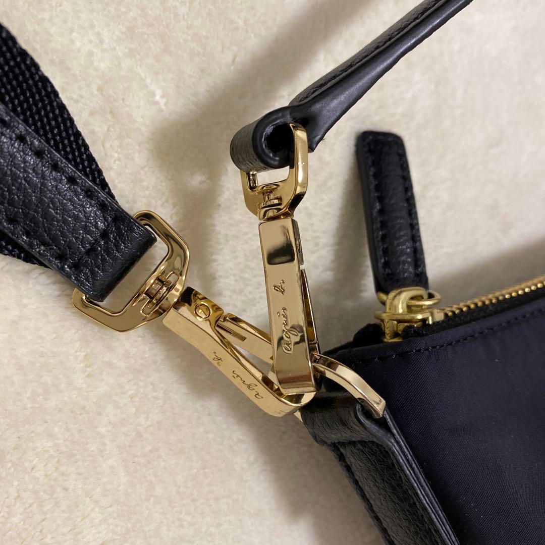 アニエスベー【美品】ショルダーバッグ2wayロゴチャーム