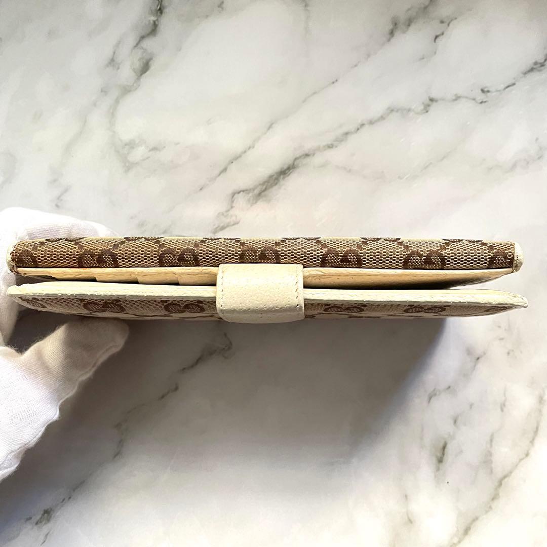 グッチ　長財布　GGキャンバス　ロゴプレート　Wホック　0111-①