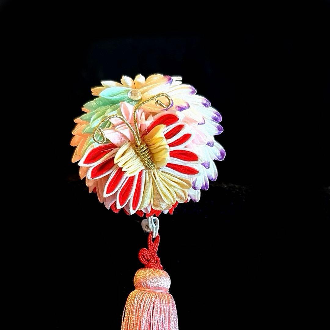 勝山髪飾り 七五三 7歳 (ピンク×藤)