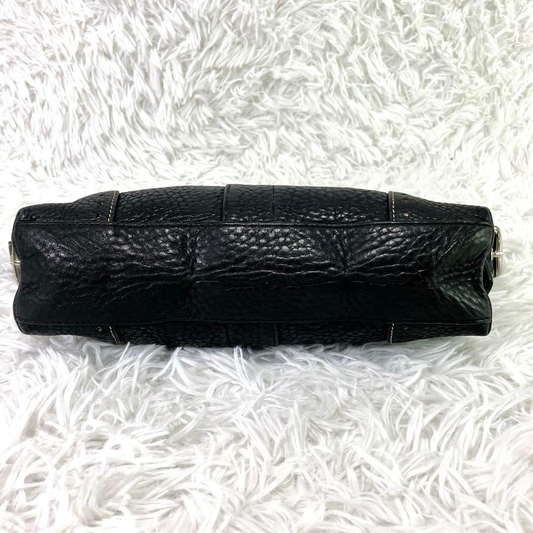 希少モデル　コーチ　ワンショルダーバッグ　アクセサリーバッグ　シボ加工　ブラック