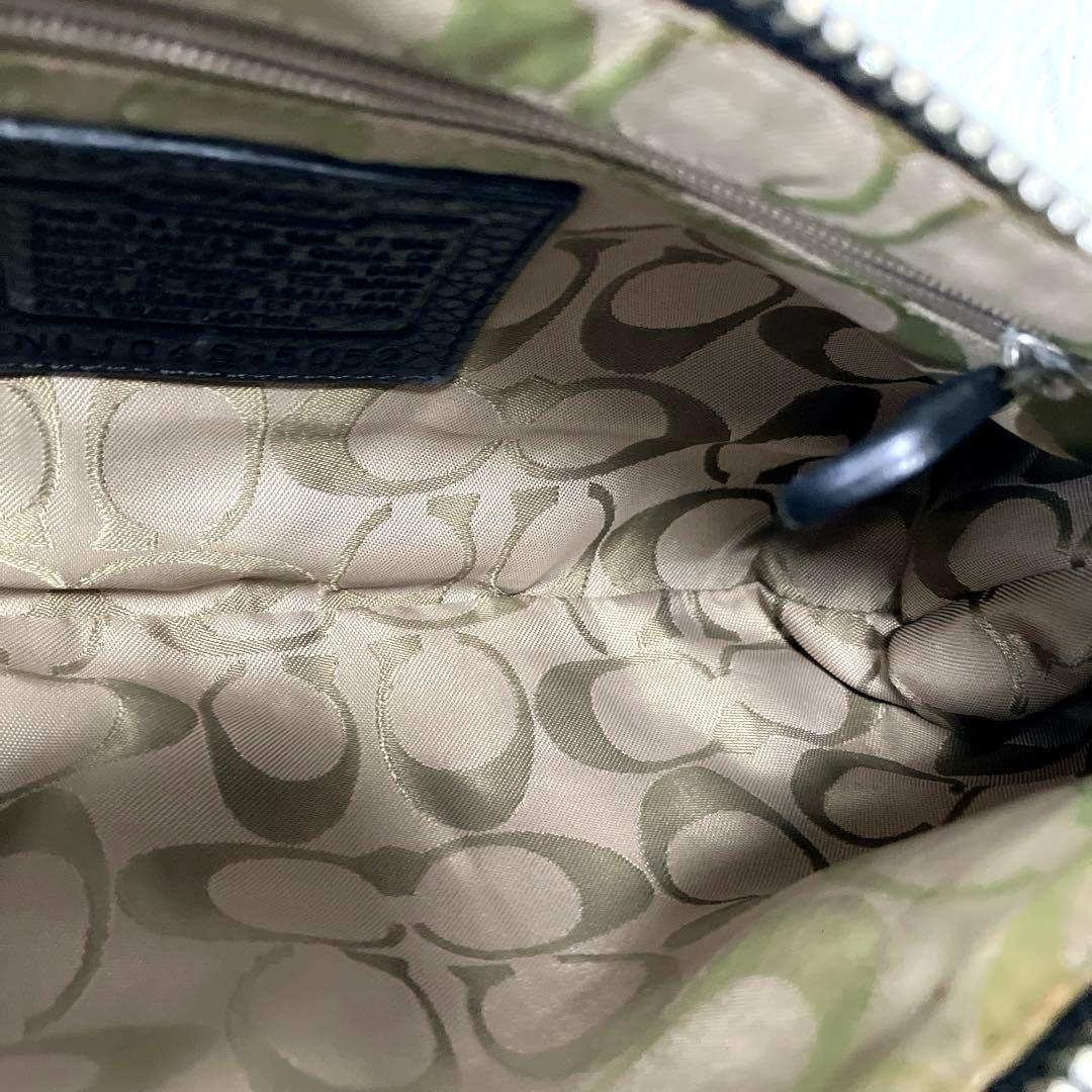 希少モデル　コーチ　ワンショルダーバッグ　アクセサリーバッグ　シボ加工　ブラック