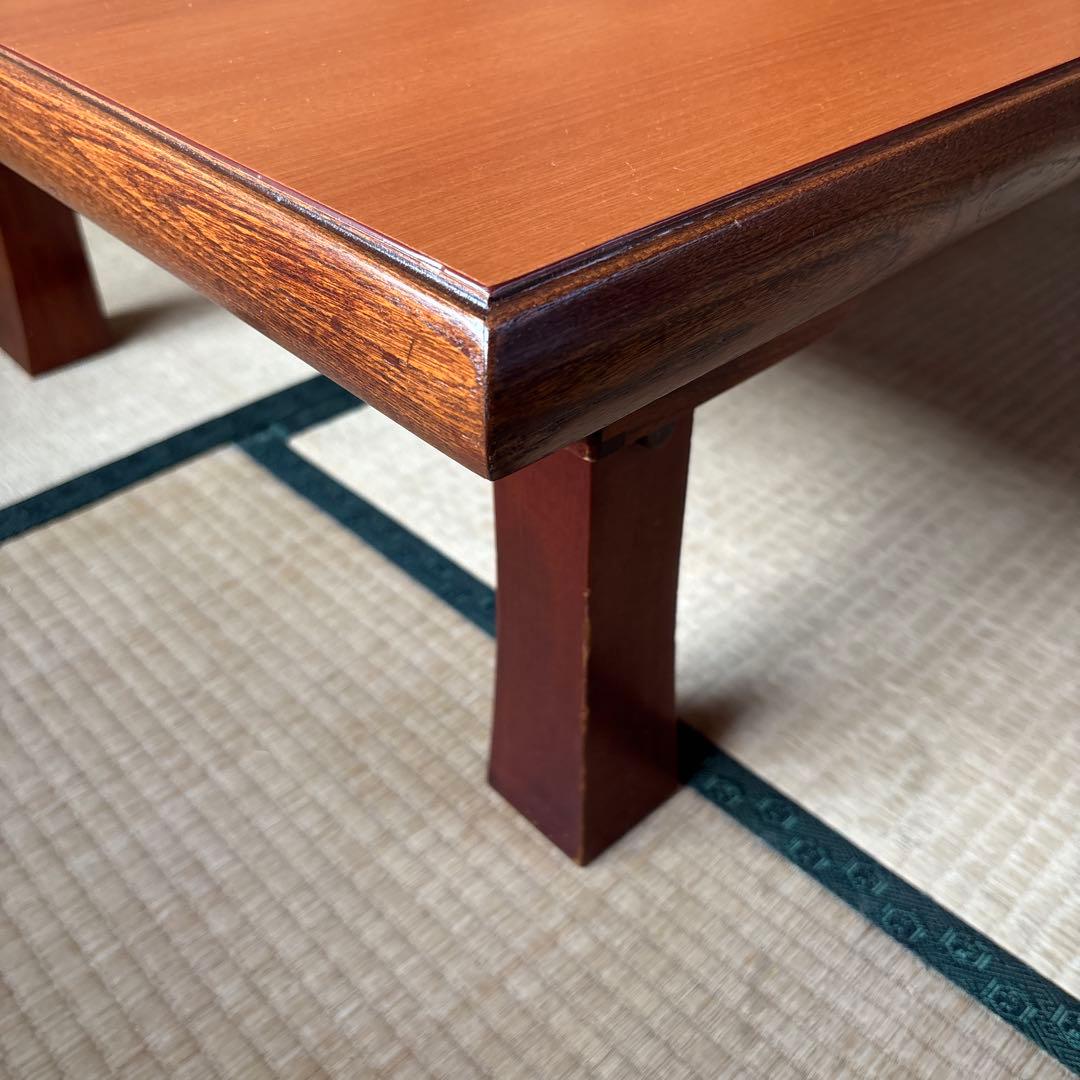 座敷机 木製座卓 テーブル 茶色 昭和レトロ