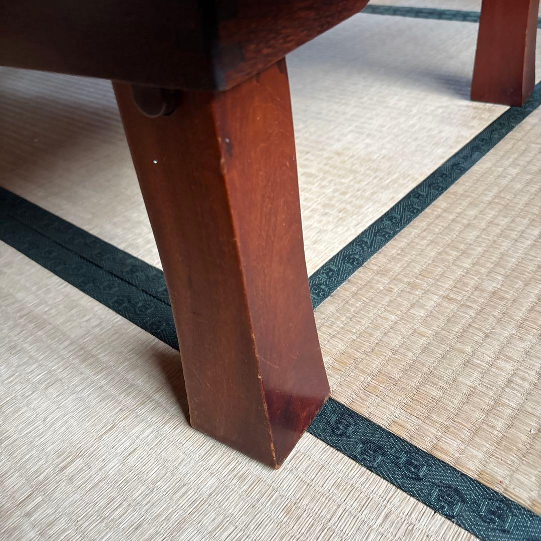 座敷机 木製座卓 テーブル 茶色 昭和レトロ