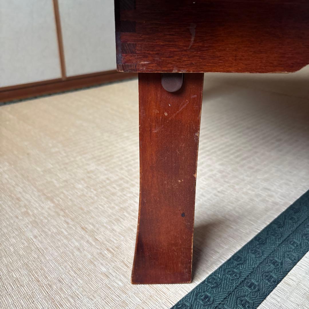 座敷机 木製座卓 テーブル 茶色 昭和レトロ