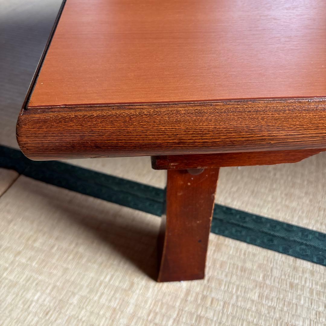 座敷机 木製座卓 テーブル 茶色 昭和レトロ