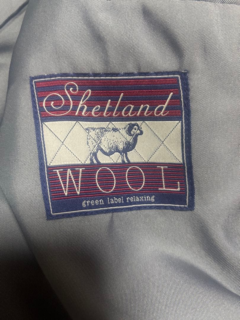 美品！　シェットランドウール100％チェスターコート　ヘリンボーン　グレー　XL