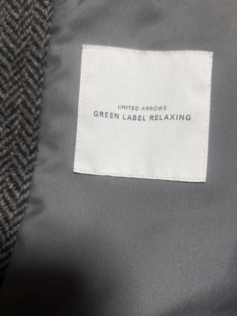 美品！　シェットランドウール100％チェスターコート　ヘリンボーン　グレー　XL