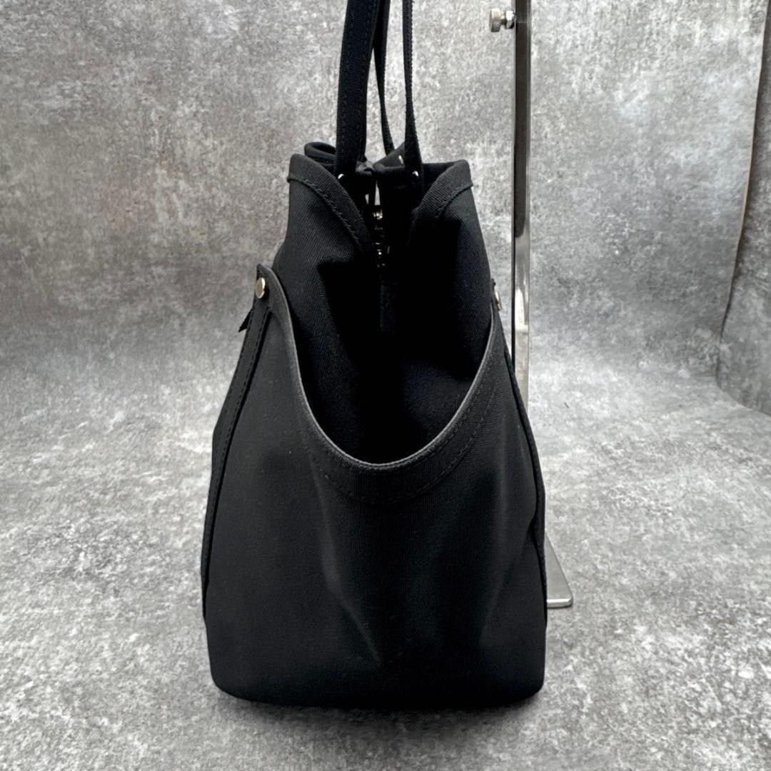 美品　ランバンオンブルー　ブラック　トートバッグ　大容量　リボン　A4　肩掛け可