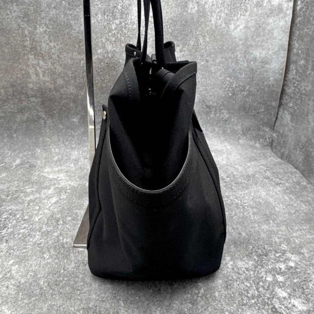 美品　ランバンオンブルー　ブラック　トートバッグ　大容量　リボン　A4　肩掛け可