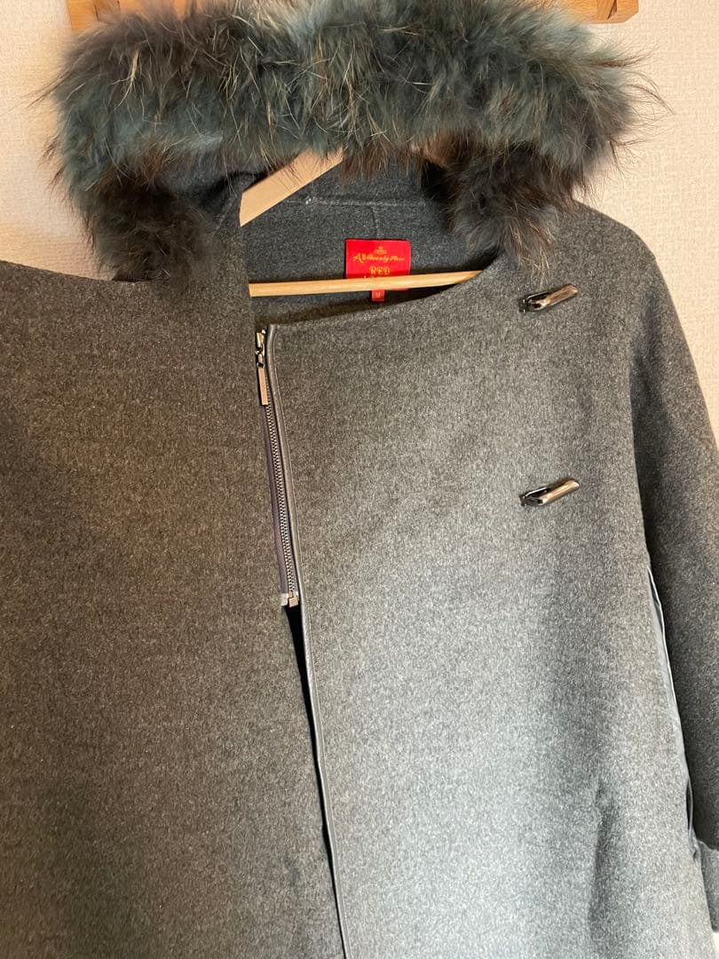 Vivienne Westwood 変形　ポンチョ　カシミヤ混　フードファー