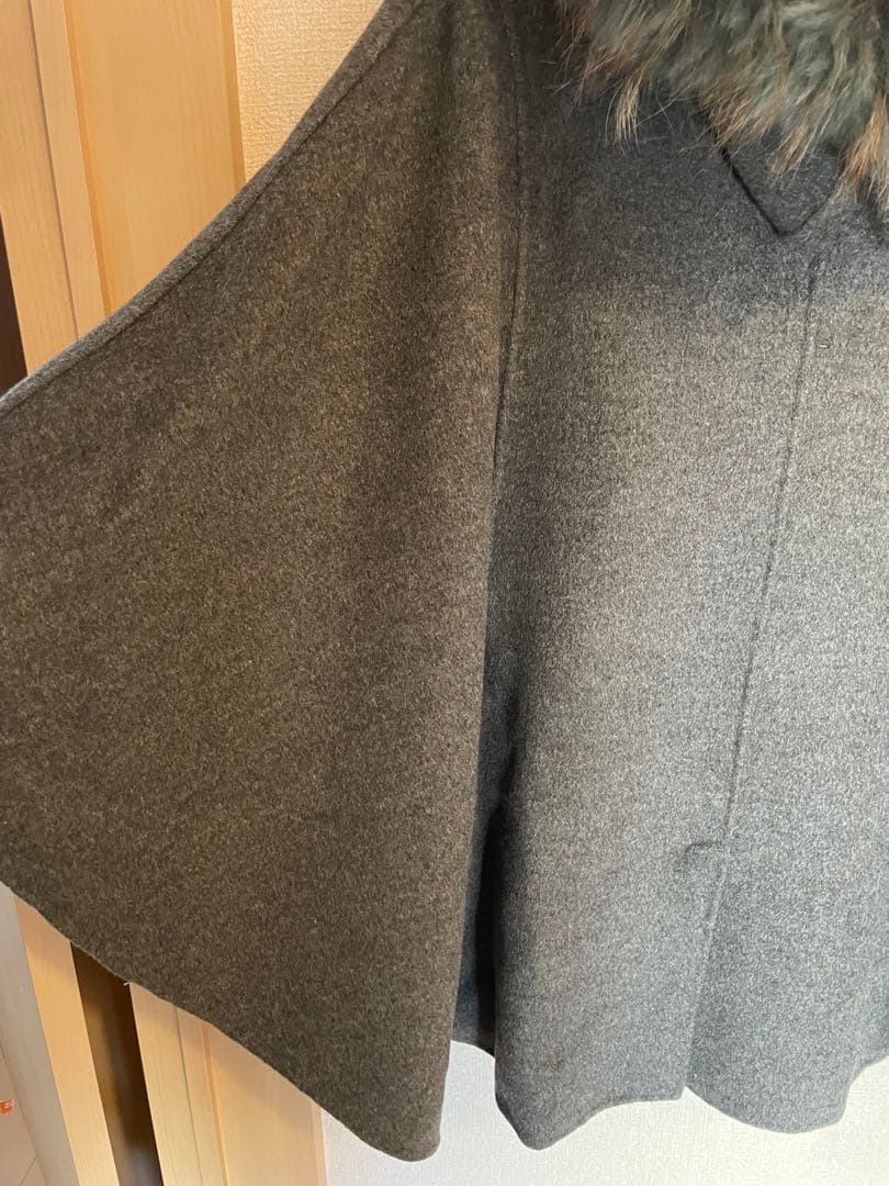 Vivienne Westwood 変形　ポンチョ　カシミヤ混　フードファー