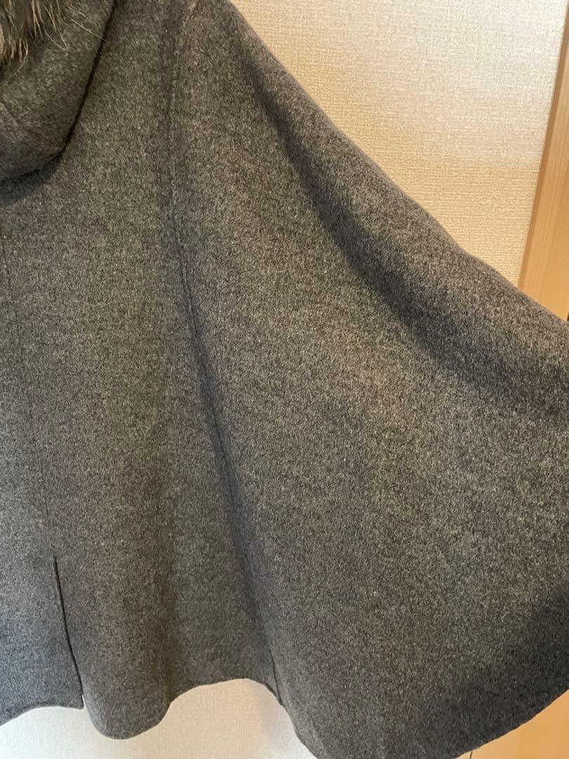 Vivienne Westwood 変形　ポンチョ　カシミヤ混　フードファー