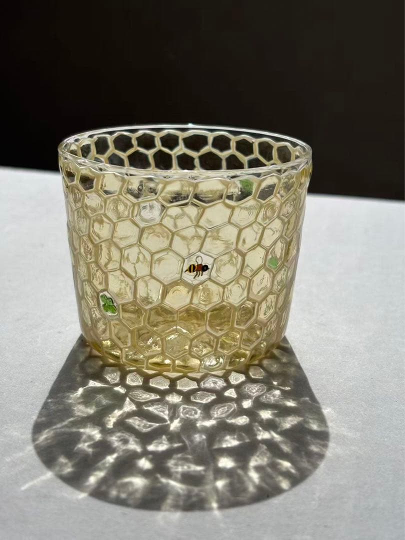 江波冨士子さん ガラスコップ ハニカム 新品