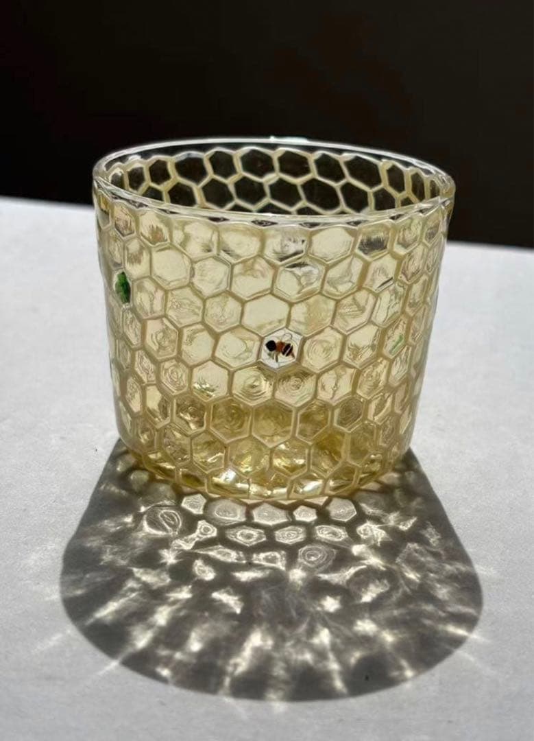 江波冨士子さん ガラスコップ ハニカム 新品