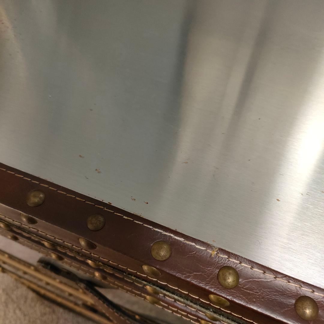 【hi hat】 ヴィンテージ調 スチールレザート チェスト