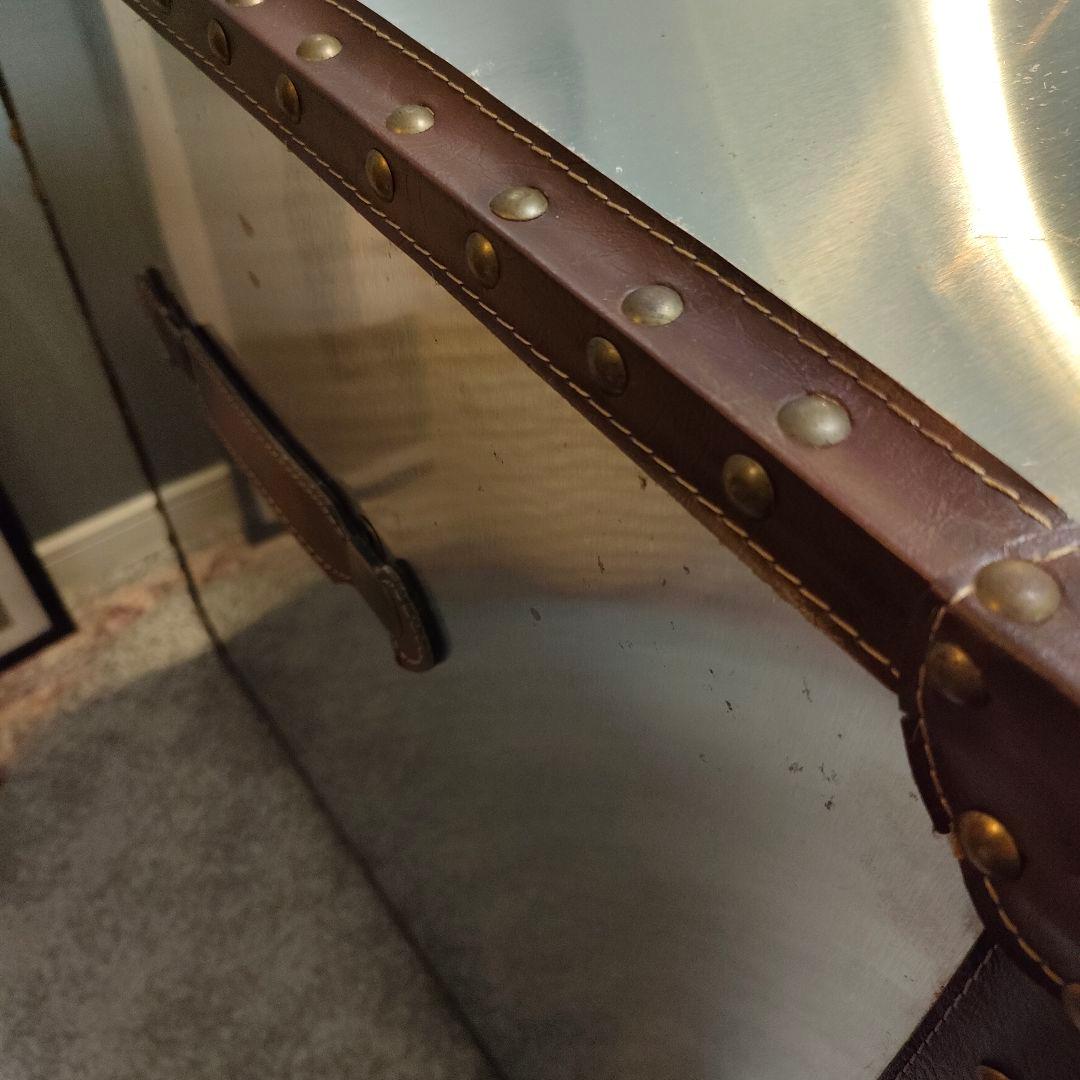 【hi hat】 ヴィンテージ調 スチールレザート チェスト