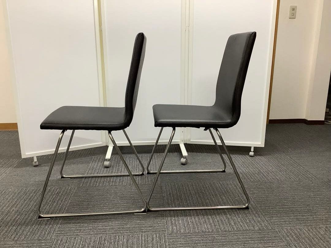 【直接引取限定】黒いダイニングチェア4脚セット イケア VOLFGANG