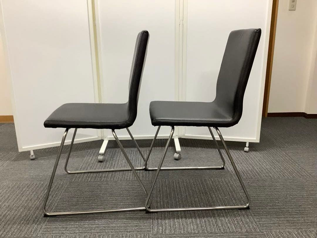 【直接引取限定】黒いダイニングチェア4脚セット イケア VOLFGANG