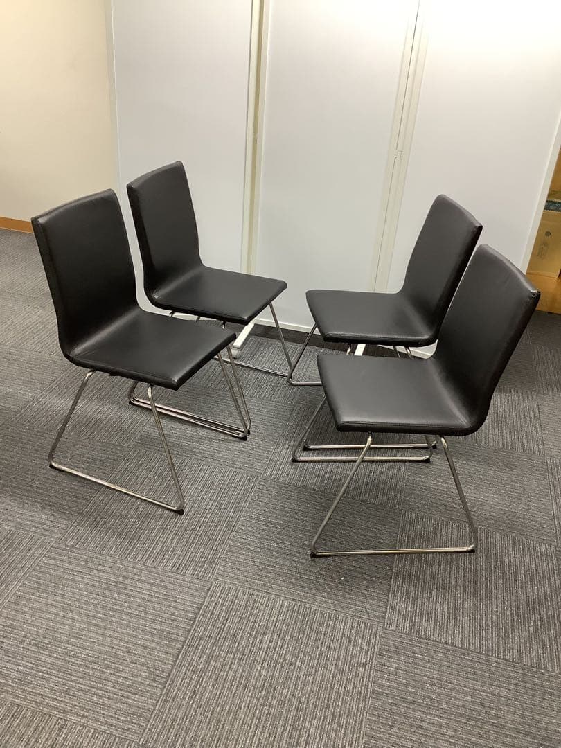 【直接引取限定】黒いダイニングチェア4脚セット イケア VOLFGANG