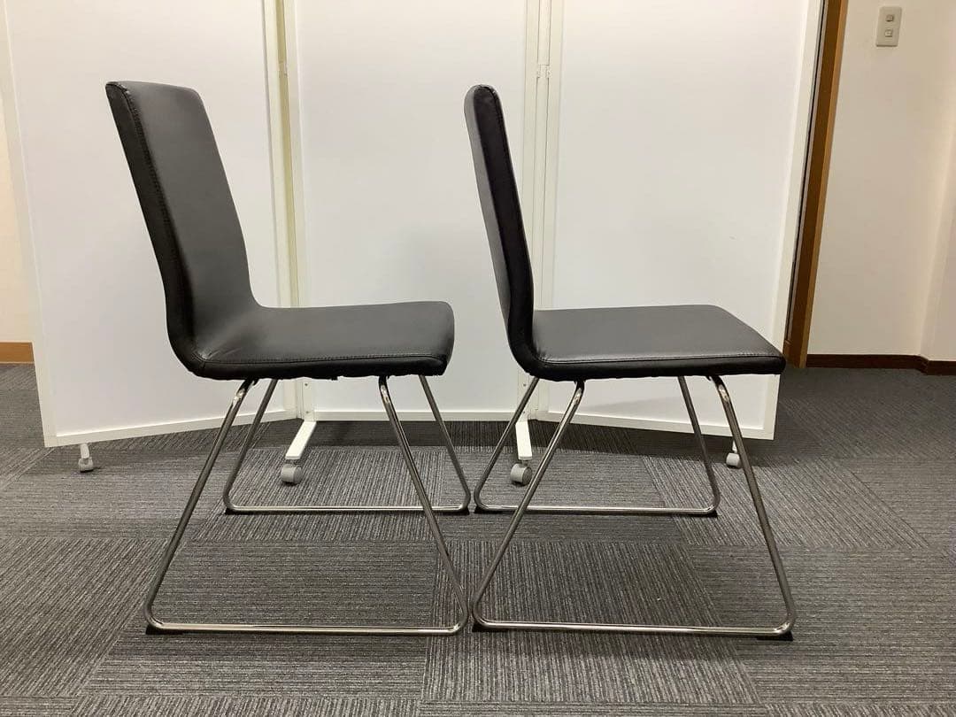 【直接引取限定】黒いダイニングチェア4脚セット イケア VOLFGANG