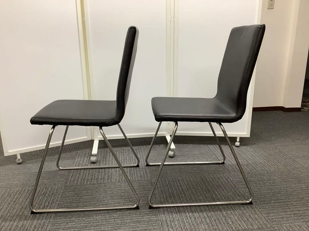 【直接引取限定】黒いダイニングチェア4脚セット イケア VOLFGANG