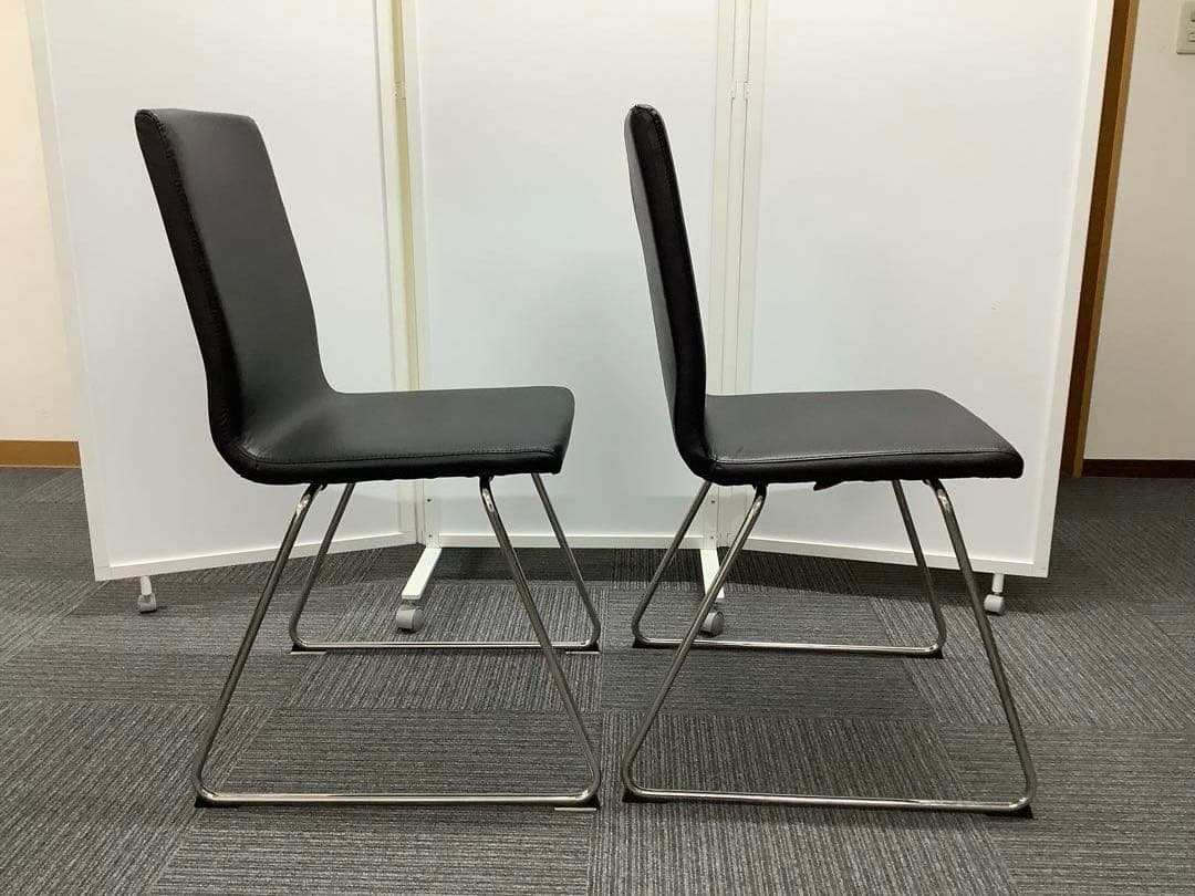 【直接引取限定】黒いダイニングチェア4脚セット イケア VOLFGANG