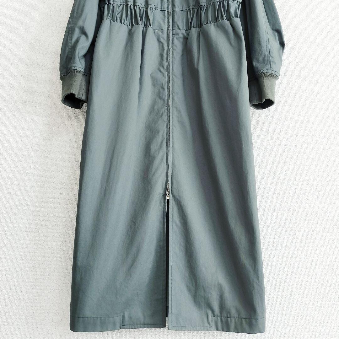 美品 LOEFF コットン ギャバ MA-1 ワンピース カーキ 1