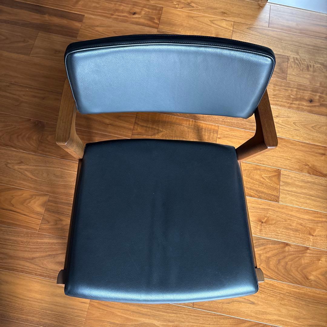 FUJI FURNITURE koti アームレスチェア本革ブラック①