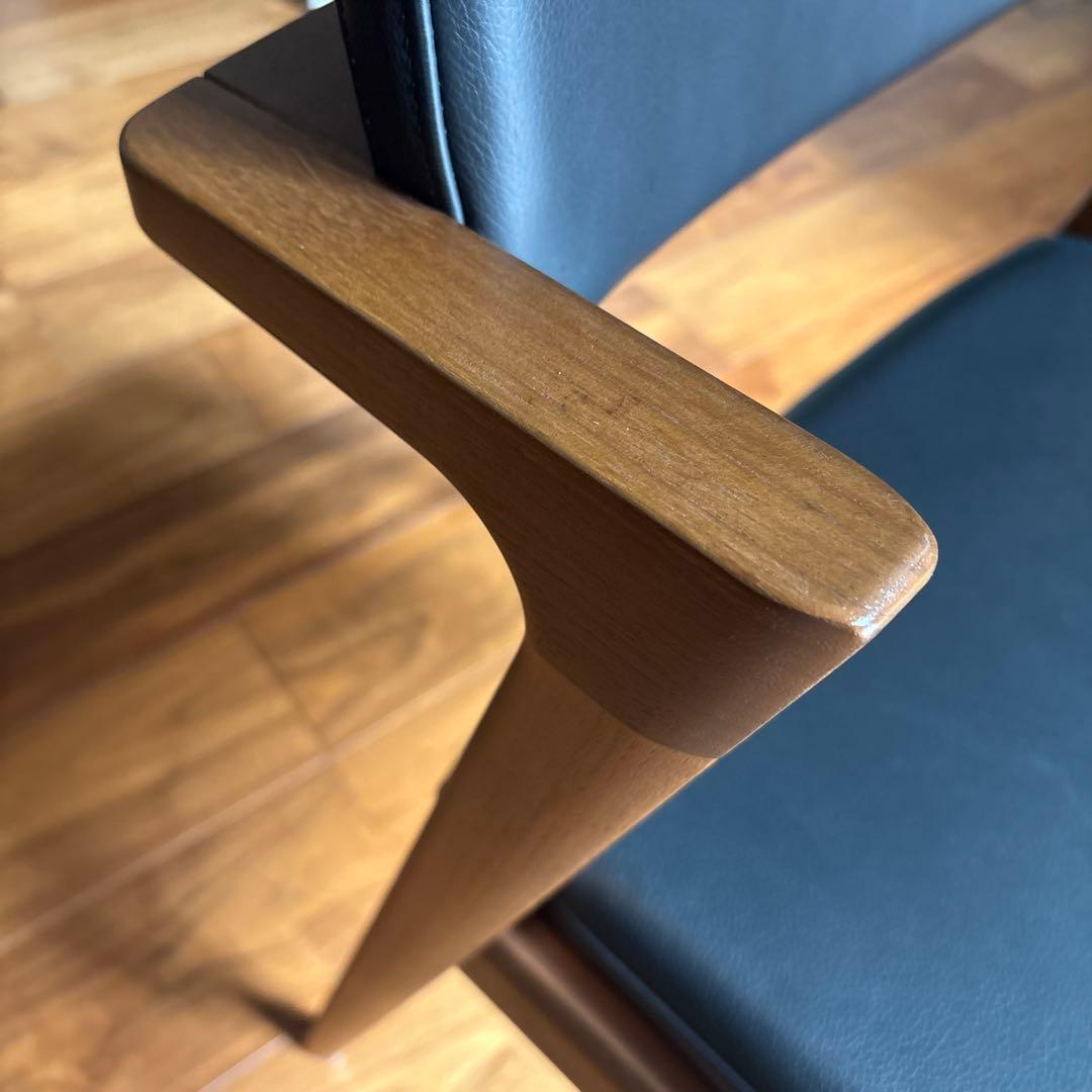 FUJI FURNITURE koti アームレスチェア本革ブラック①