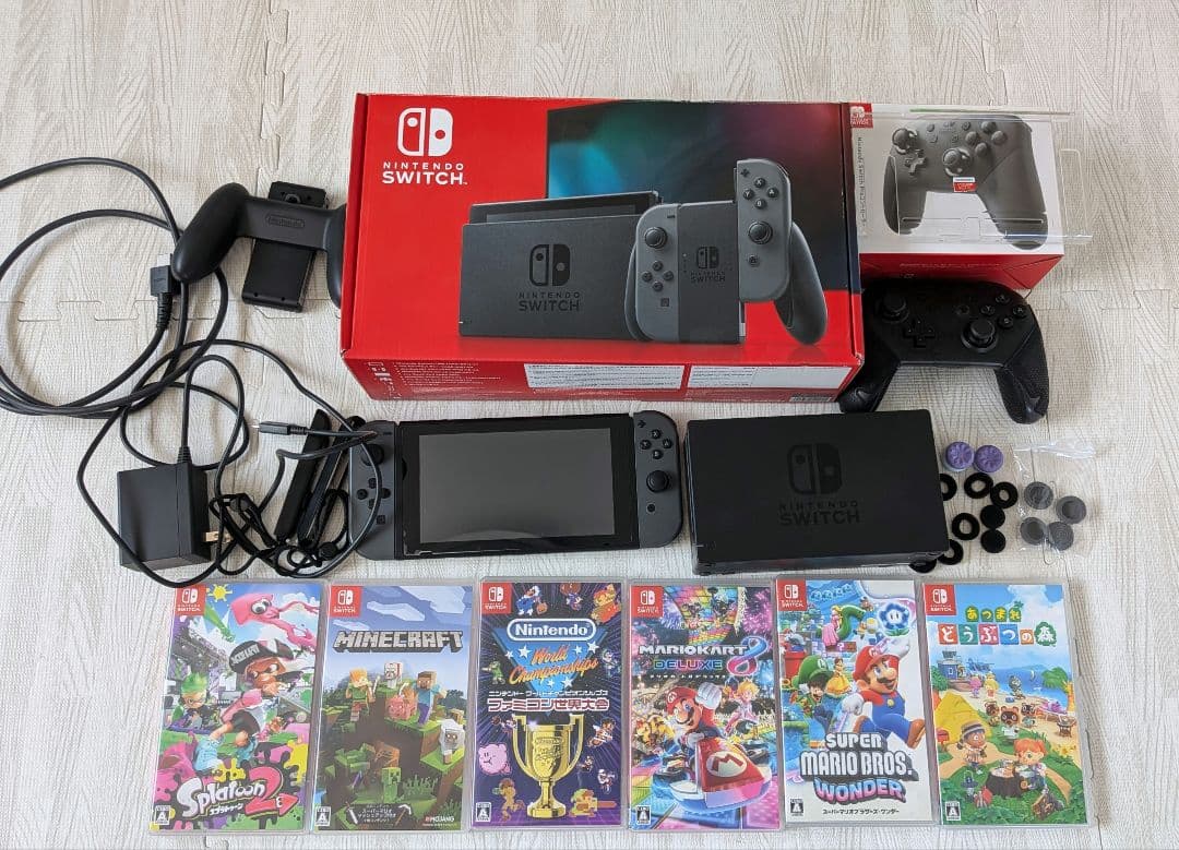 ニンテンドースイッチ★本体★マリオ等ゲームソフト★純正コントローラー★SDカード