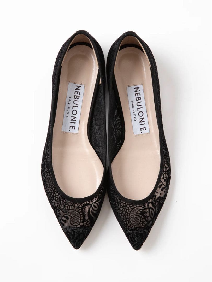 新品　ネブローニ フラワー レース フラットパンプス