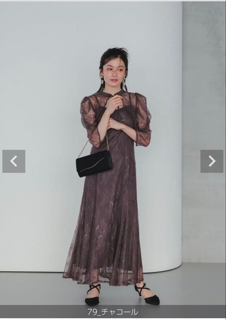 ボレロレイヤードレースドレス