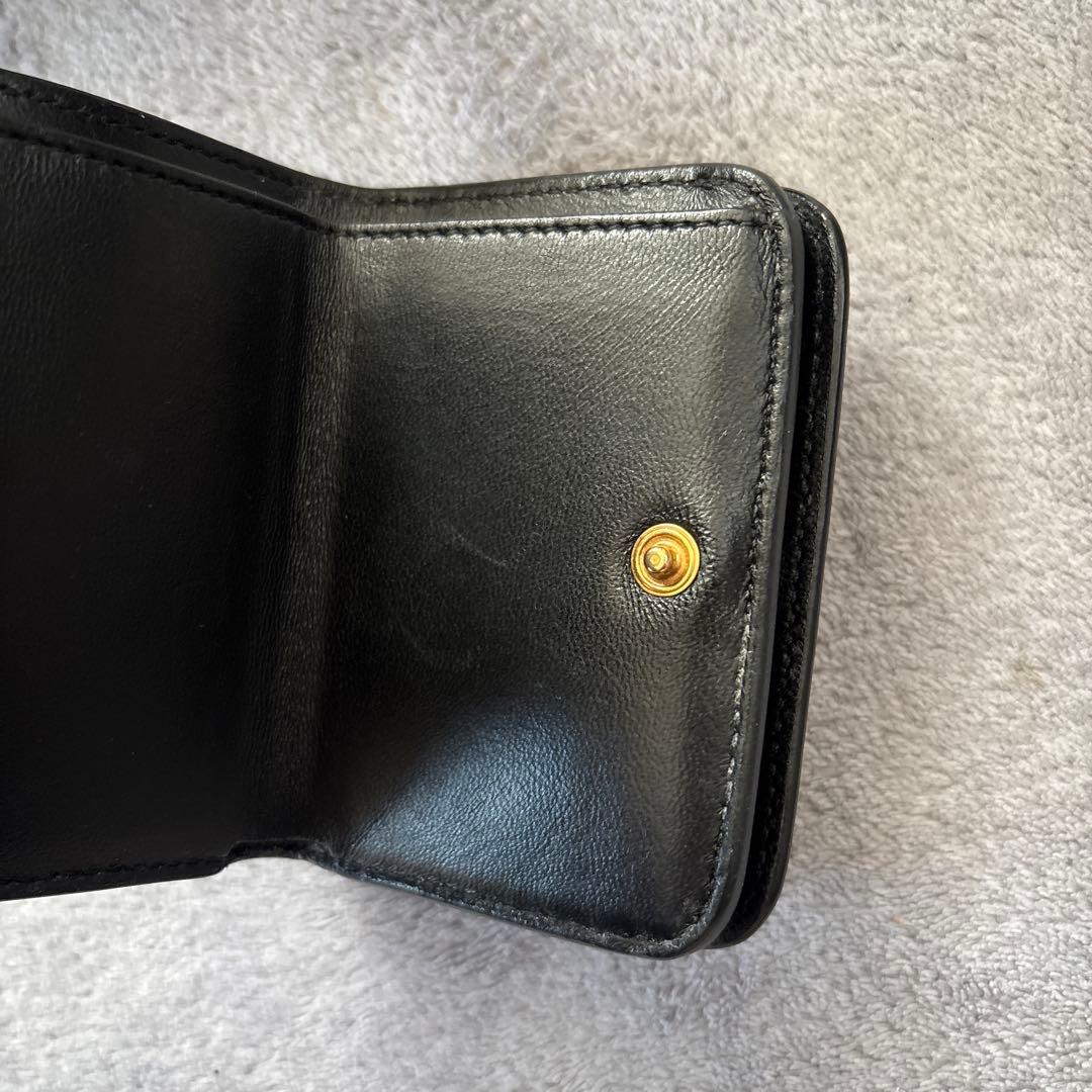 【美品】BALENCIAGAバレンシアガ三つ折り財布593813黒ブラック