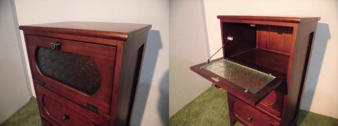 アウトレット全国一律送料無料【桐】★レトロモダン天然木チェスト3段【ブラウン】