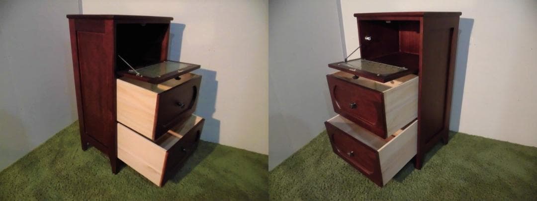 アウトレット全国一律送料無料【桐】★レトロモダン天然木チェスト3段【ブラウン】