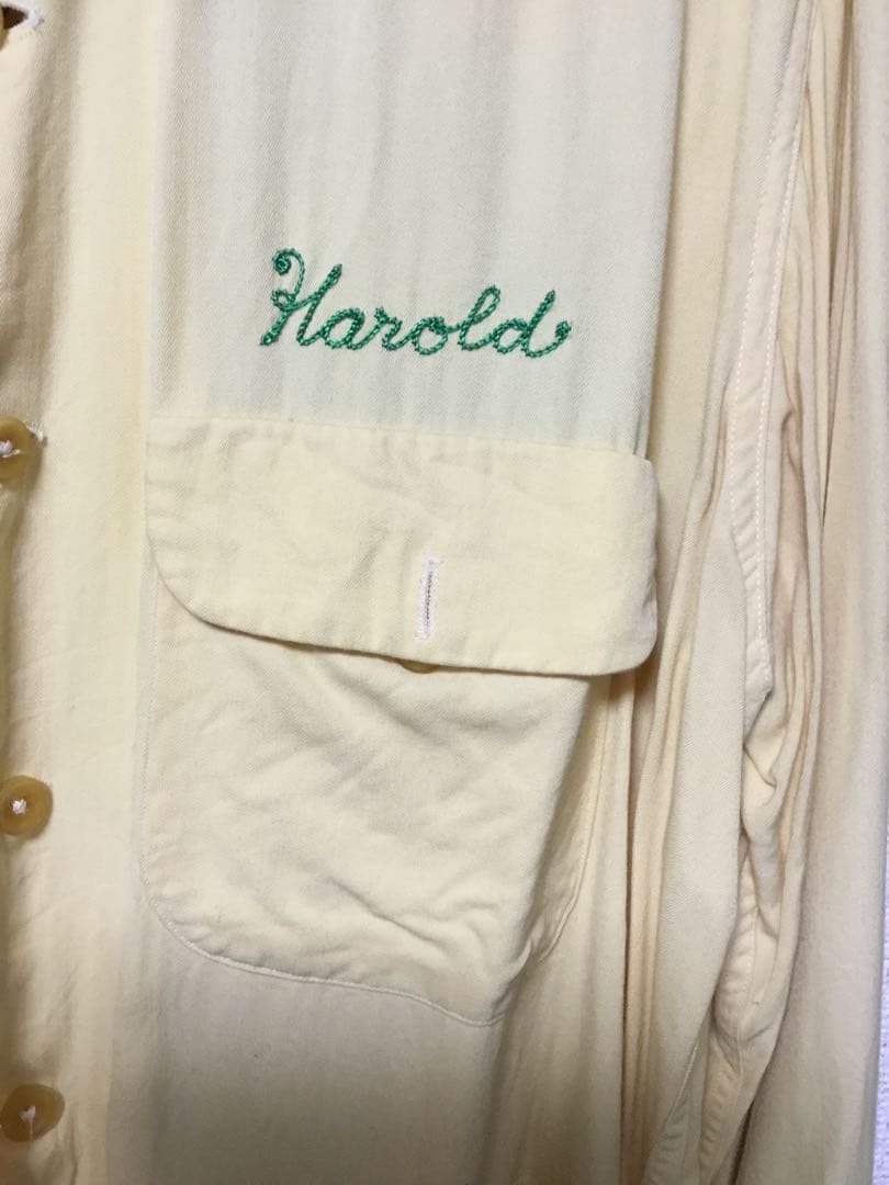 ボーリングシャツ長袖ギャバシャツ　ビンテージ　50S ロカビリー
