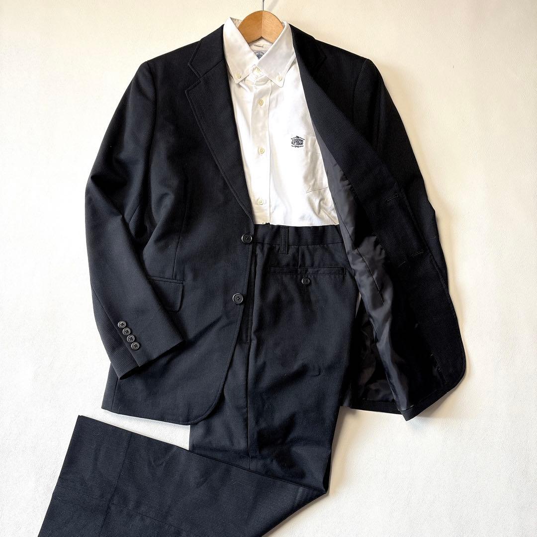 美品 ジェイプレス 男の子160 フォーマルスーツ3点セット 刺繍 ストライプ