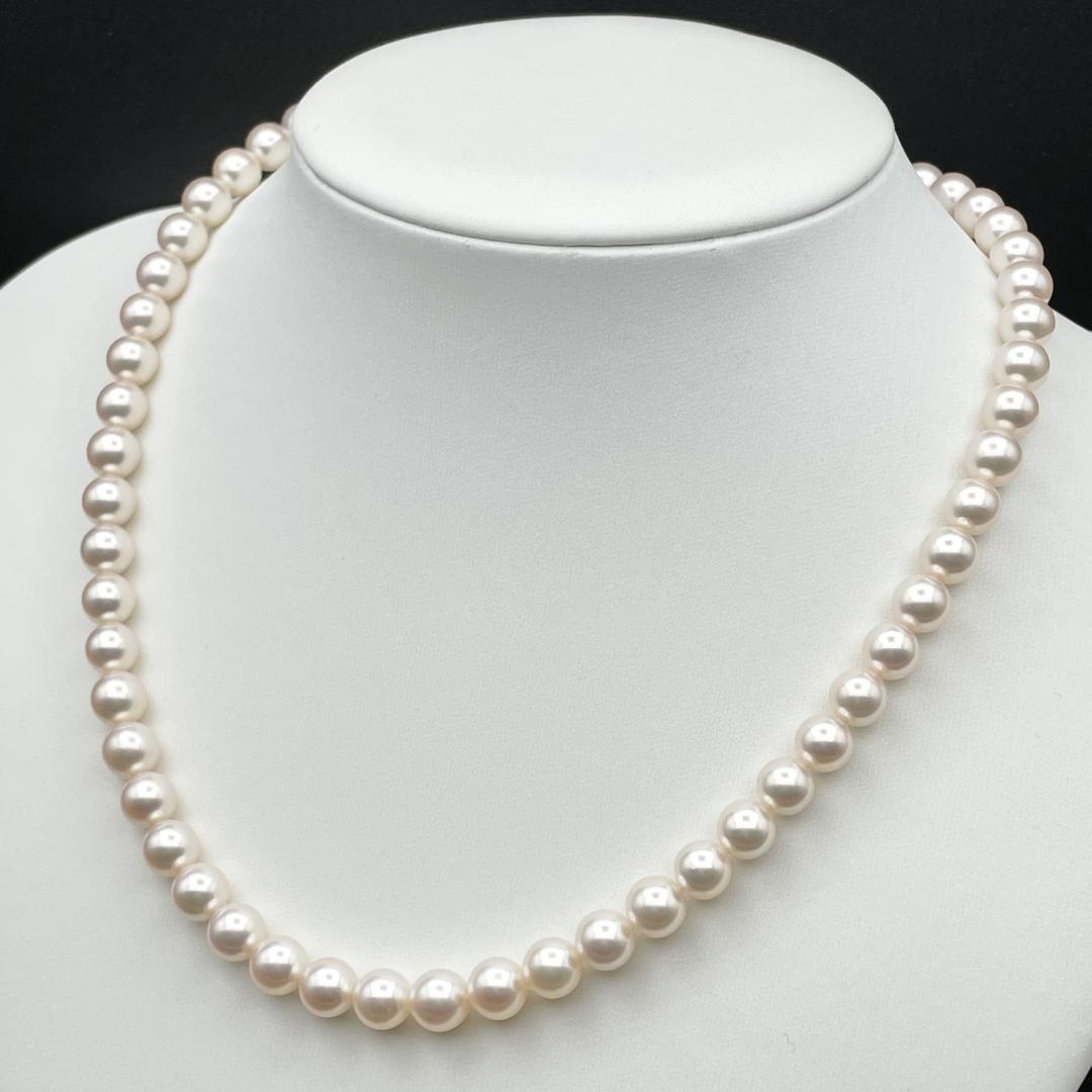アコヤ真珠 花珠 真珠総合研究所鑑別書 約7-7.5 ネックレス Silver