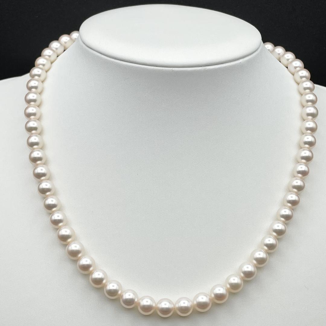 アコヤ真珠 花珠 真珠総合研究所鑑別書 約7-7.5 ネックレス Silver