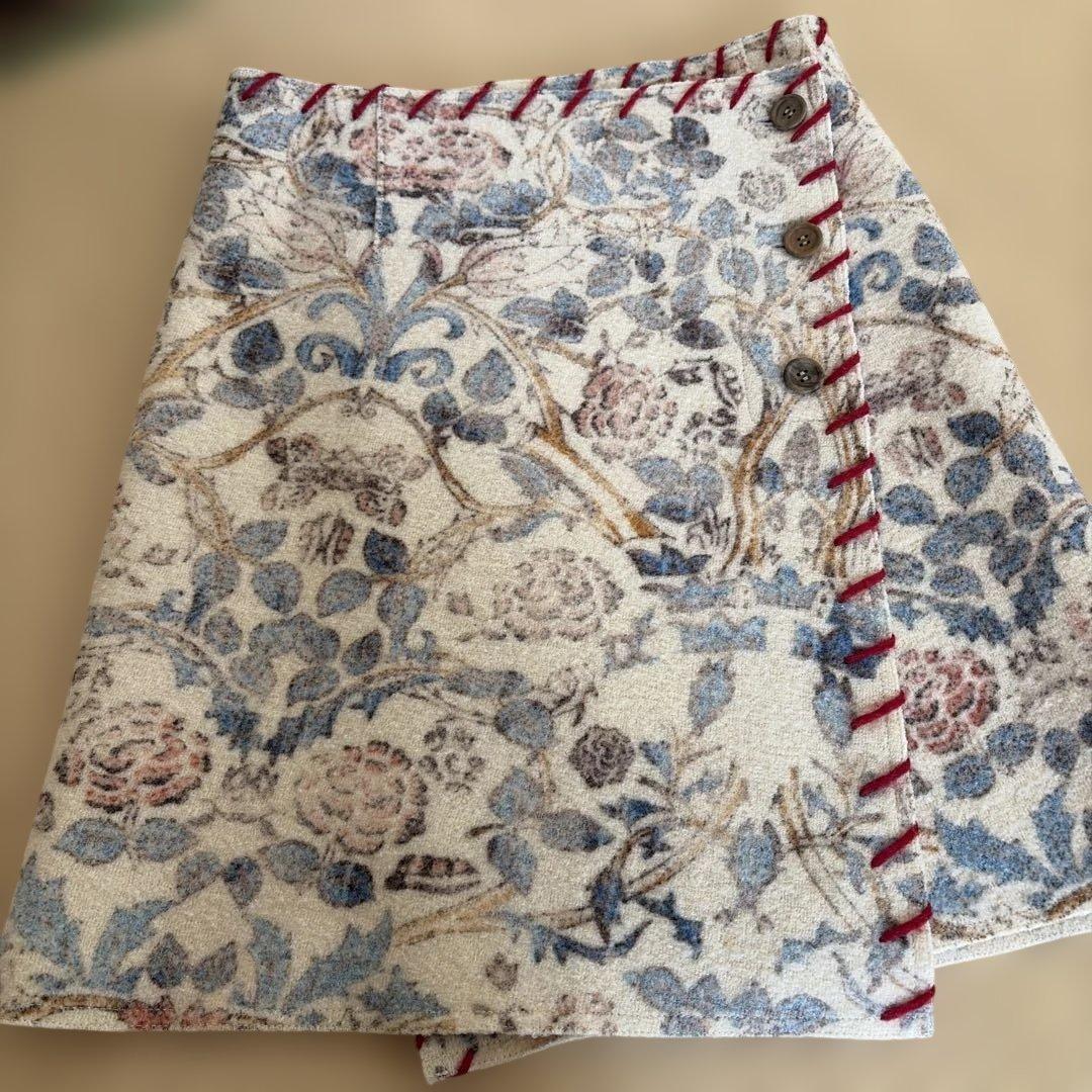 ISSEY MIYAKE 花柄スカート Aライン巻きスカート