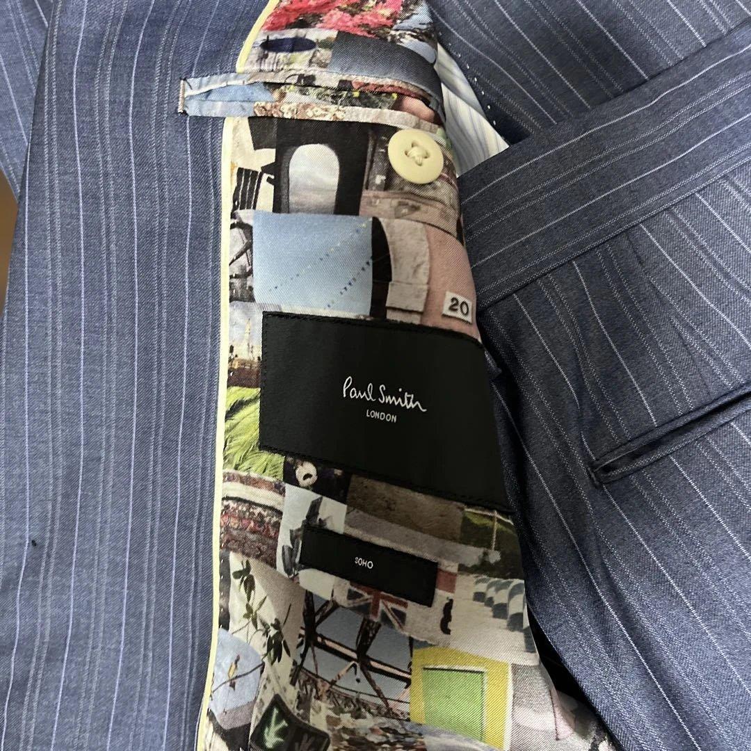 Paul Smith ロロピアーナストライプスーツ ブルー　セット売り