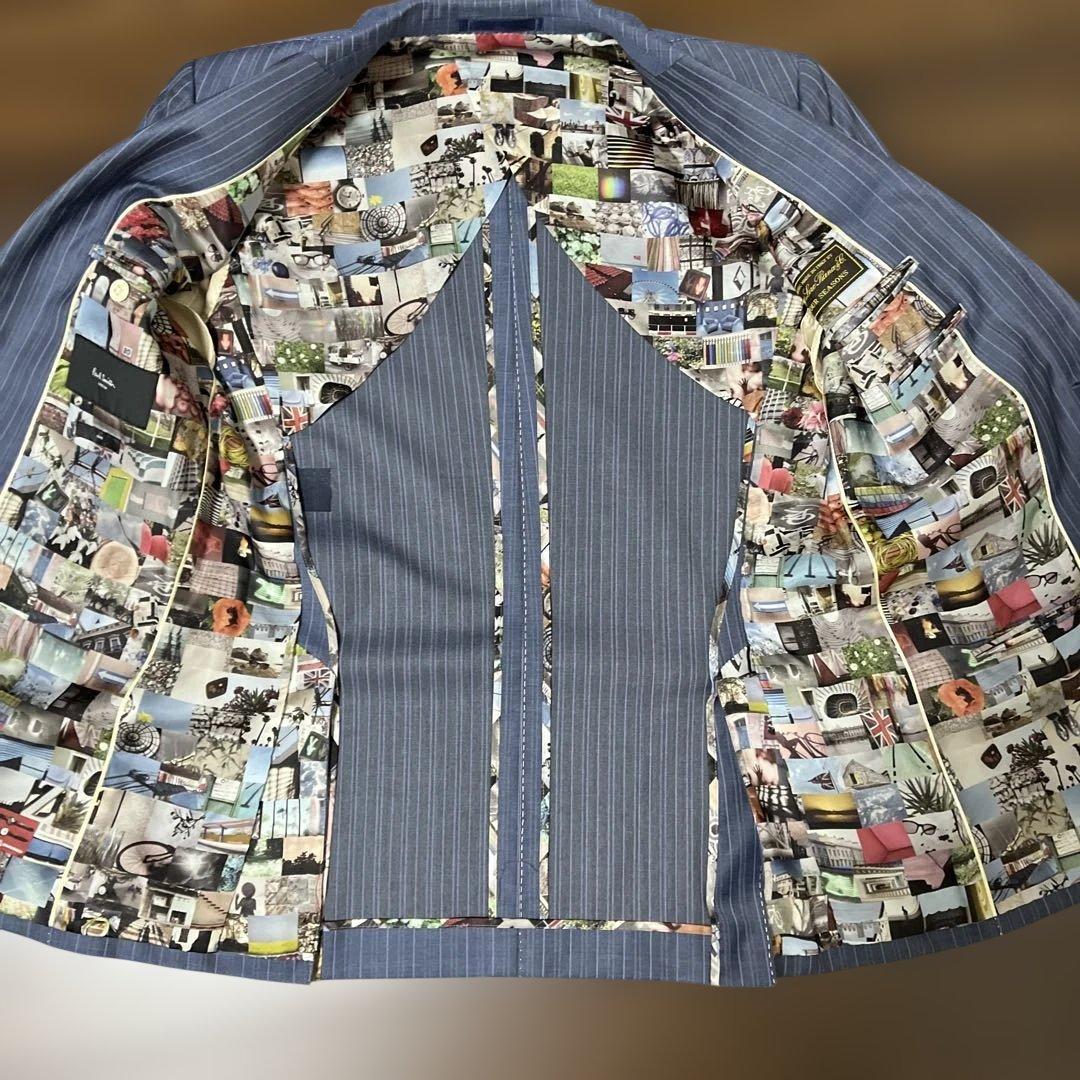 Paul Smith ロロピアーナストライプスーツ ブルー　セット売り