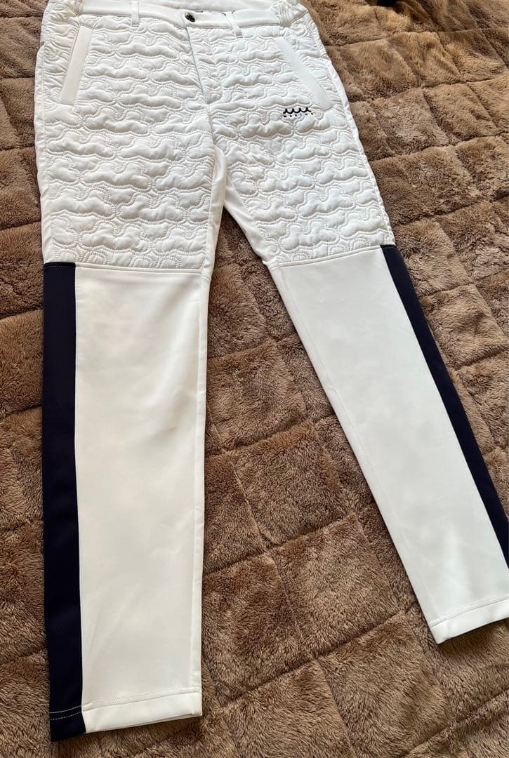 muta ジオメトリックウェーブ キルティングパンツ　ホワイト