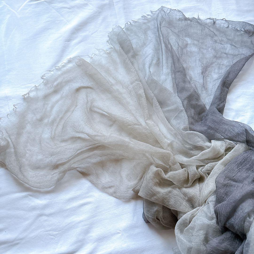 Oyuna カシミヤ100 ストール マフラー 超大判　薄手　グラデーション