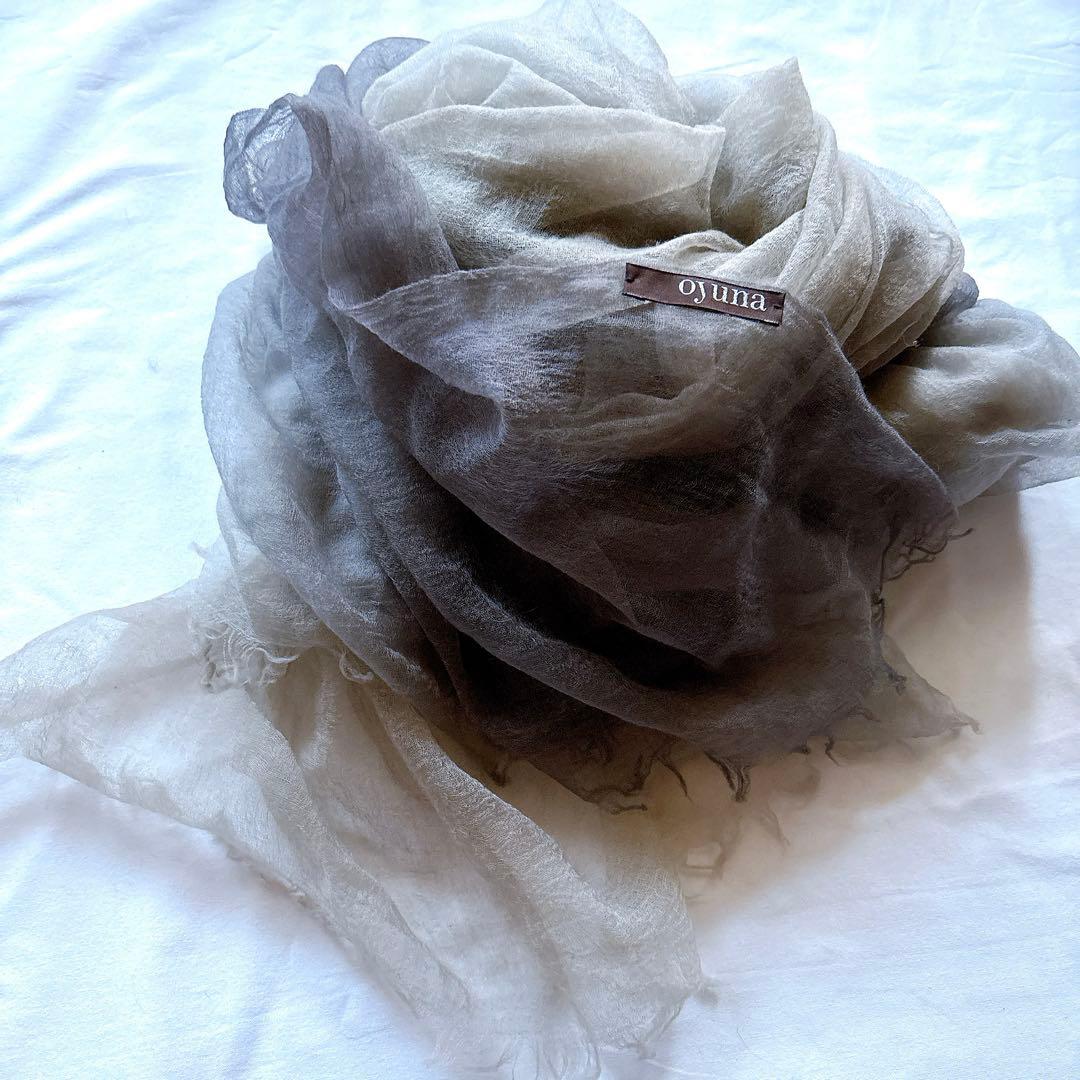 Oyuna カシミヤ100 ストール マフラー 超大判　薄手　グラデーション