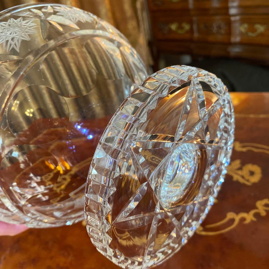 イタリア製　ムラーノ　コンポート　ガラス　回転式